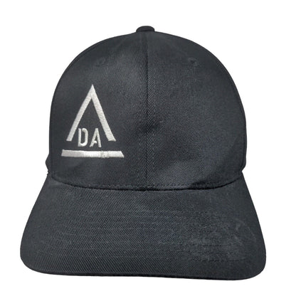 DA Triangle Fitted Hat Black L/XL Embroidered Logo Flexfit Yupoong
