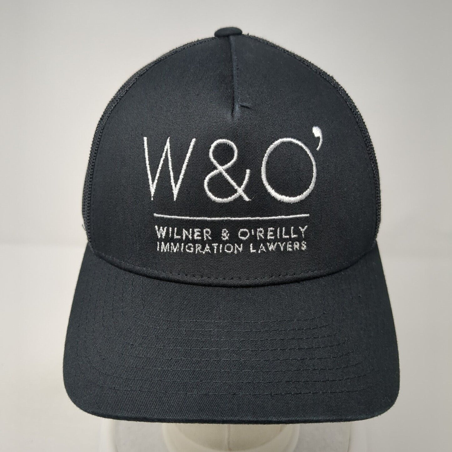 W&O' Wilner & O'Reilly Snapback Trucker Hat Black One Size Yupoong