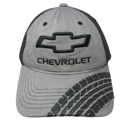 Chevrolet Baseball Cap Gray Black One Size Tire Tread Graphic Slideback GM Hat