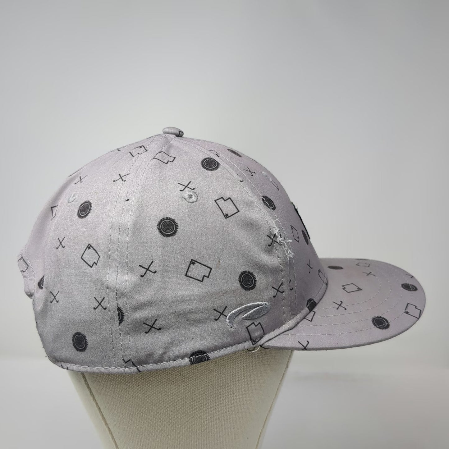 Pukka Entrada Snow Canyon Golf Hat Gray One Size Snapback Utah Pattern Flat Brim