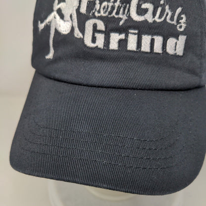 Pretty Girlz Grind Snapback Hat Black OS Adjustable Embroidered Vented Holes
