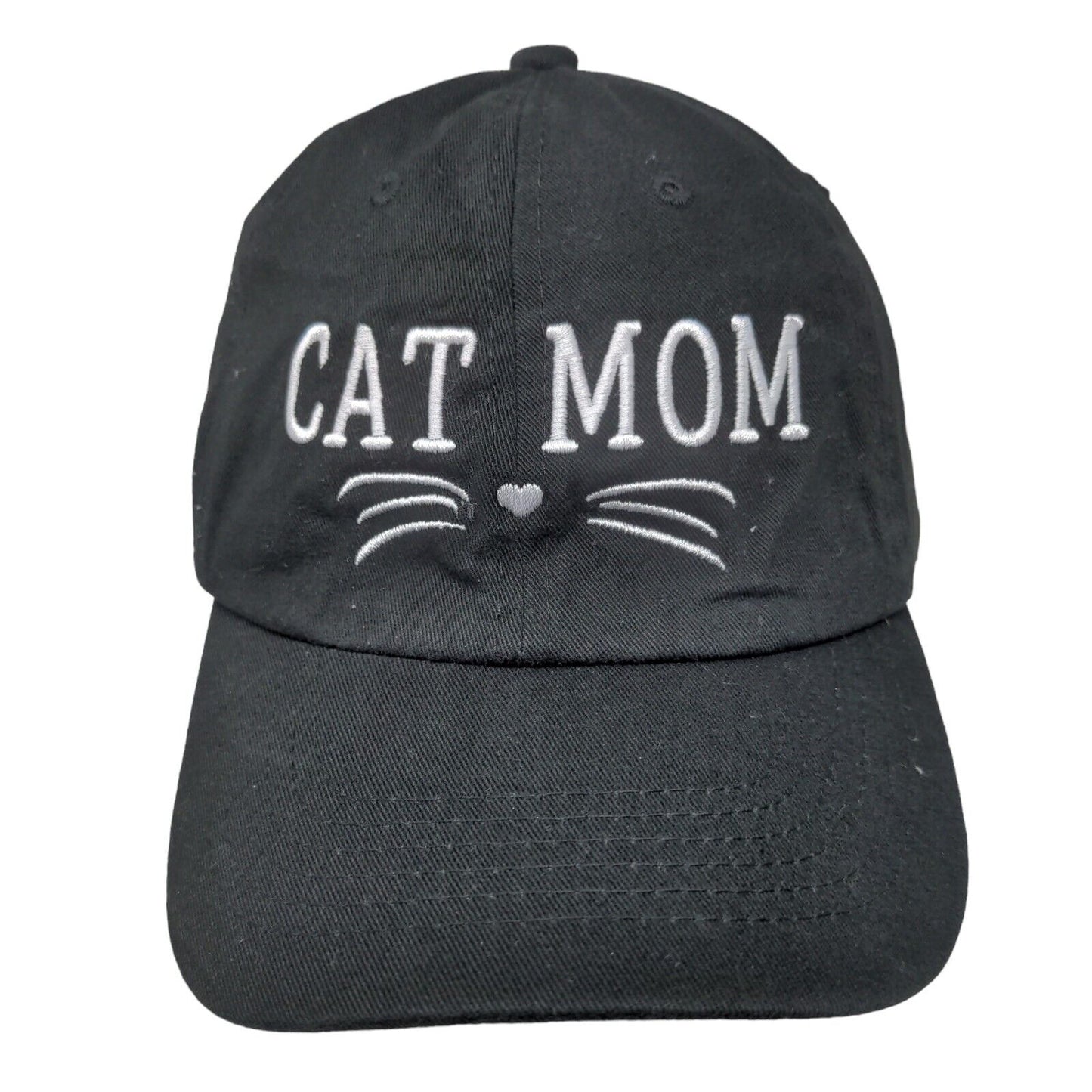Cat Mom Slideback Hat Black OSFM Adjustable Embroidered 6 Panel Handy Hats