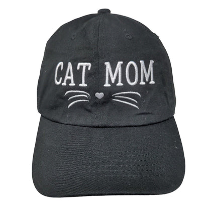 Cat Mom Slideback Hat Black OSFM Adjustable Embroidered 6 Panel Handy Hats