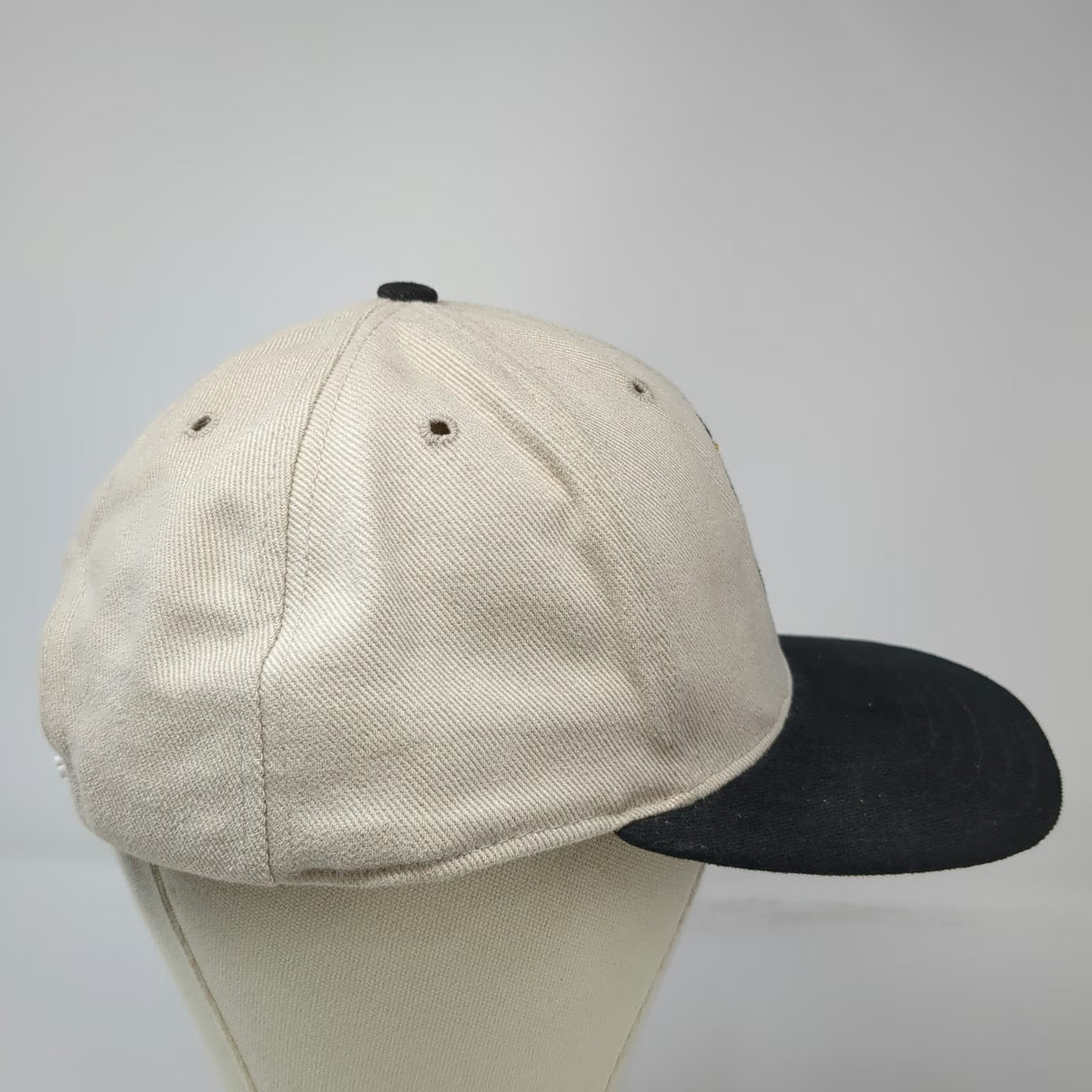 LSU Tigers NCAA Pro-Line Snapback Hat Beige Black Yellow Flat Brim Vintage