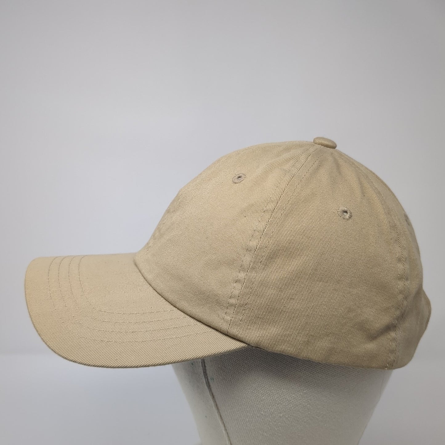 Unbranded Strapback Baseball Cap Brown One Size Adjustable Vented Holes Blank