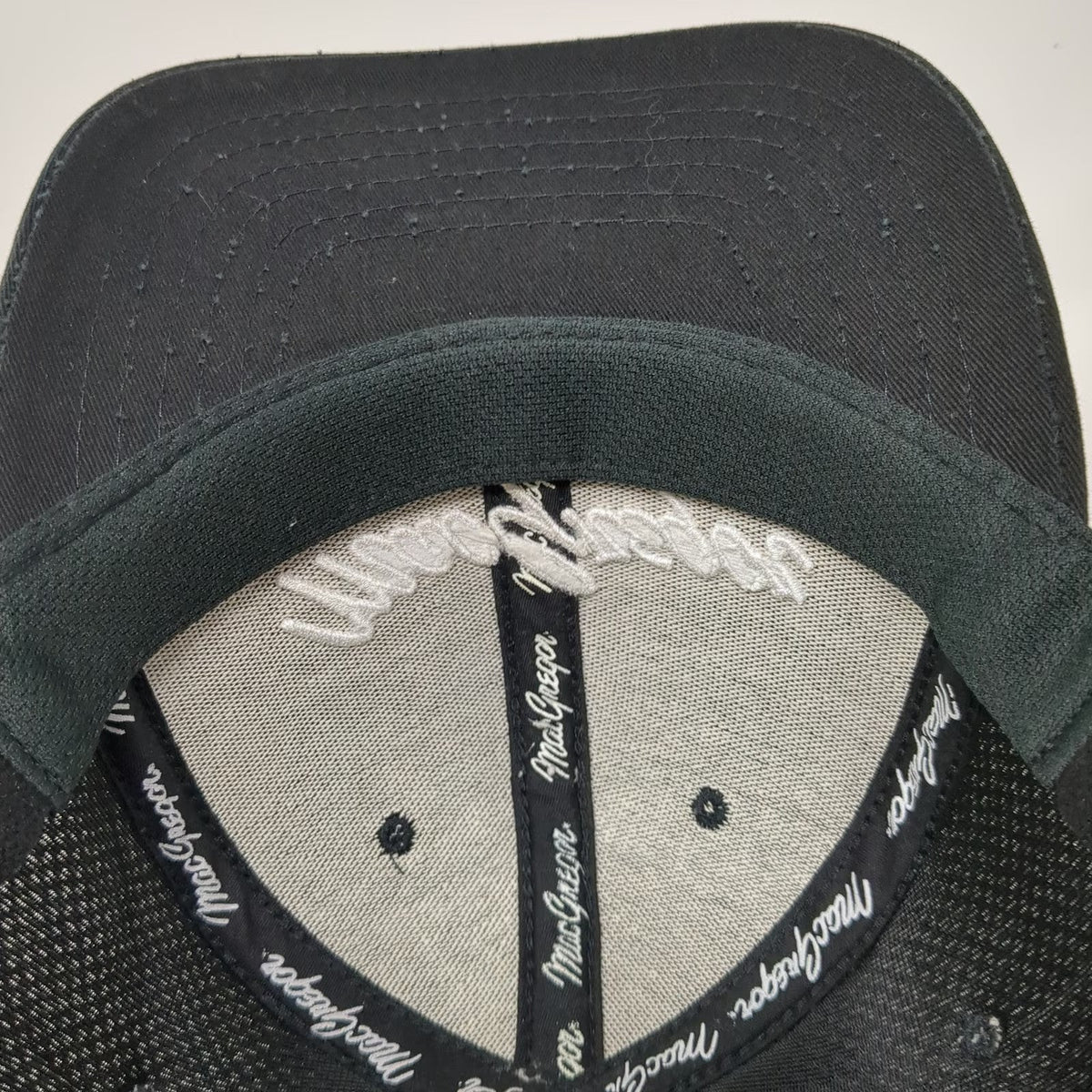 MacGregor Baseball Cap Black XL Fitted Mesh Stretch Fit VIP Golf Hat Performance