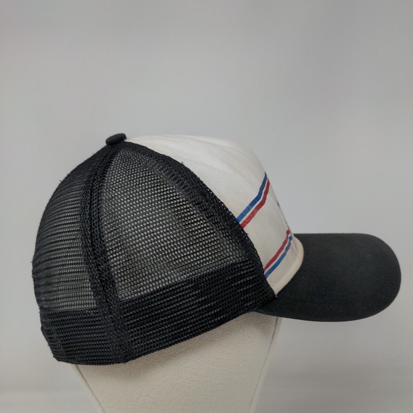 USA Snapback Trucker Hat Black One Size Adjustable Patriotic 6 Panel Mesh Back