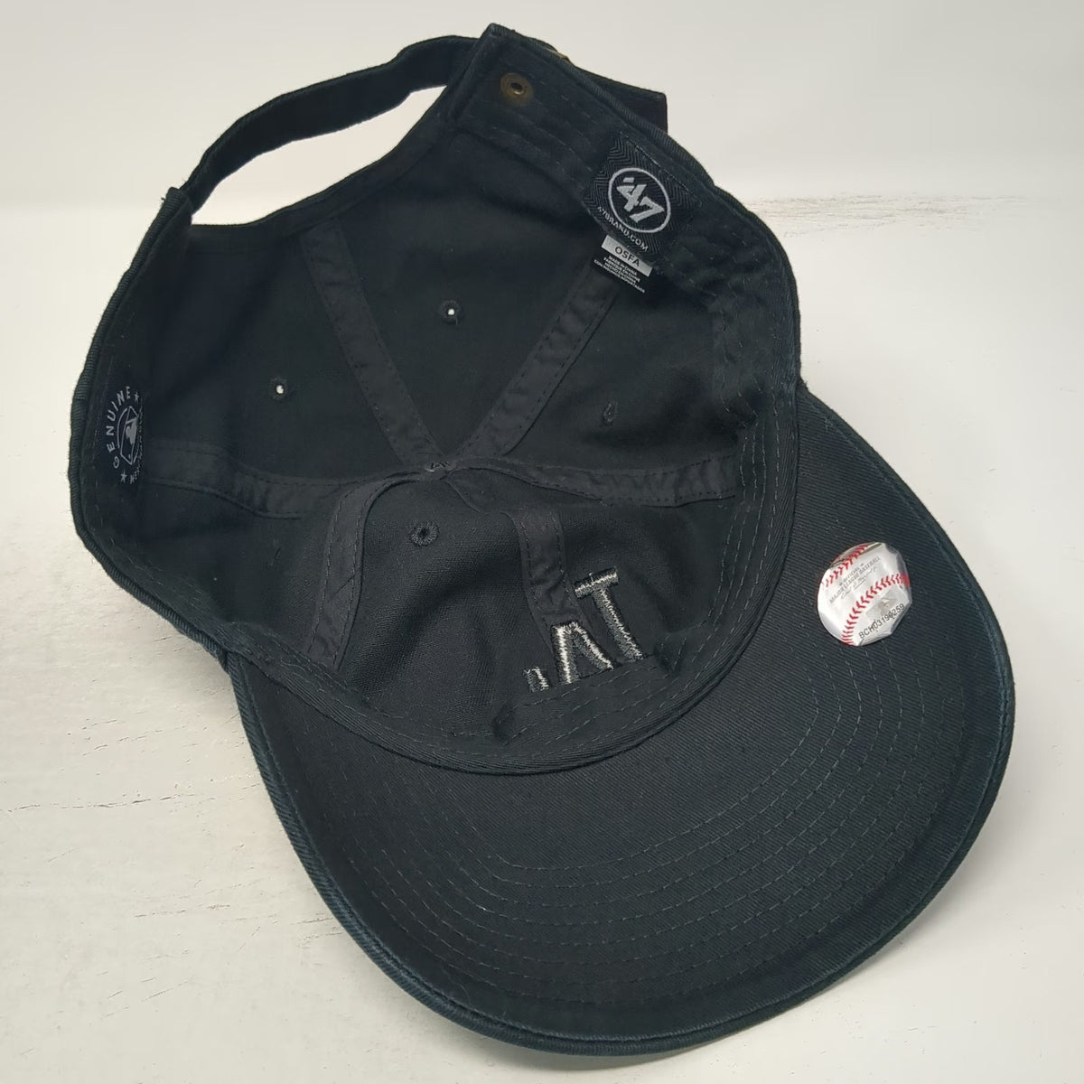 47 Los Angeles Dodgers MLB Baseball Cap Black One Size Slideback Strap LA Hat