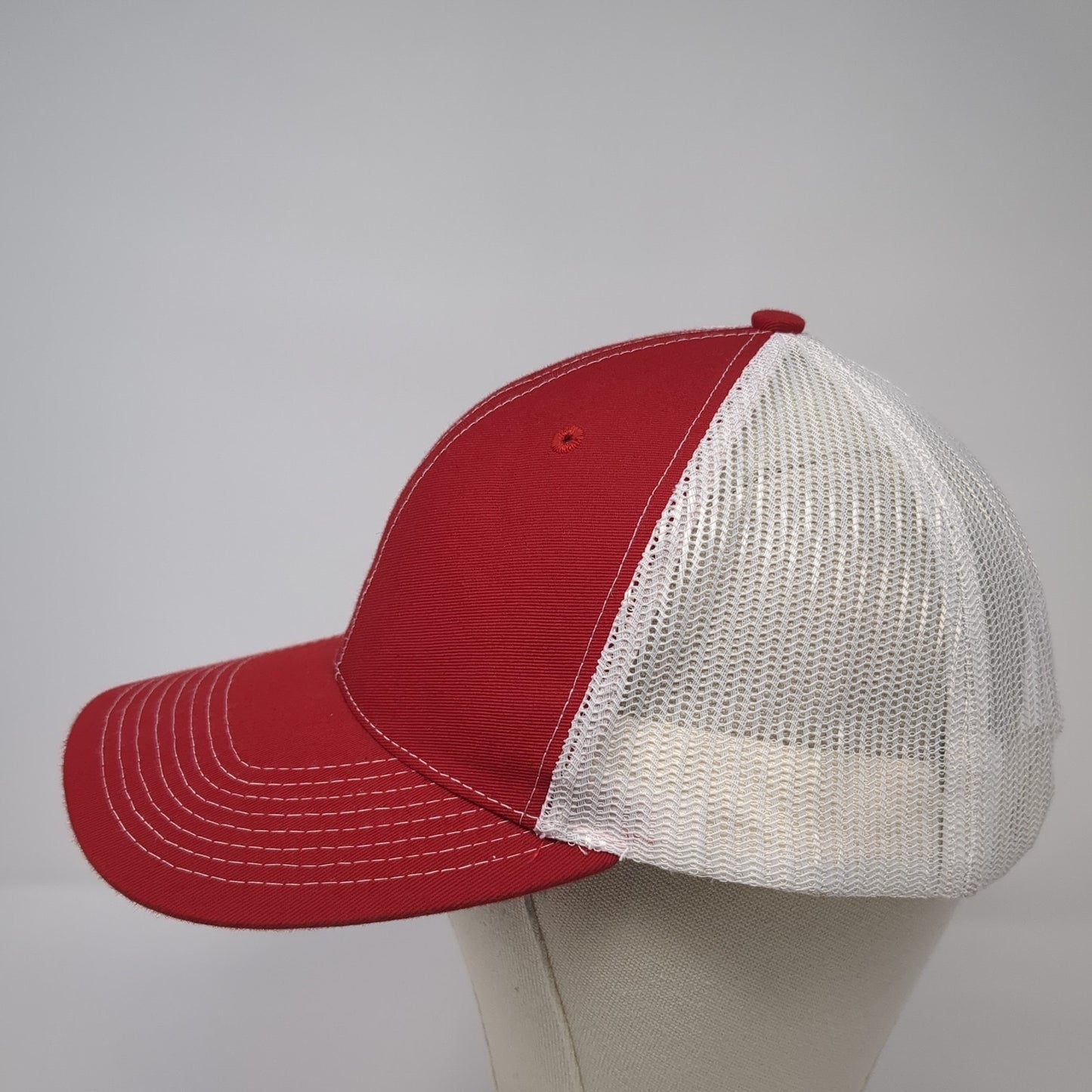 Richardson Snapback Trucker Hat Red One Size Adjustable Mesh Back Blank