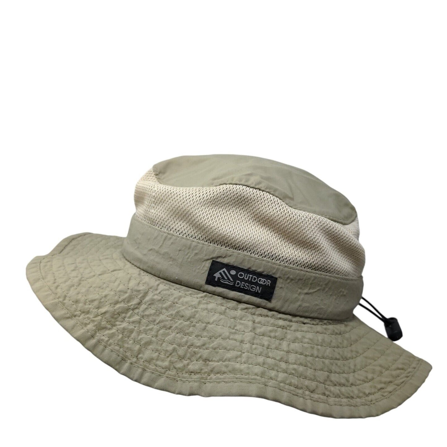 Outdoor Design Fisherman Bucket Hat Tan Medium Adjustable Drawstring Mesh DPC
