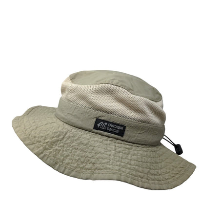 Outdoor Design Fisherman Bucket Hat Tan Medium Adjustable Drawstring Mesh DPC