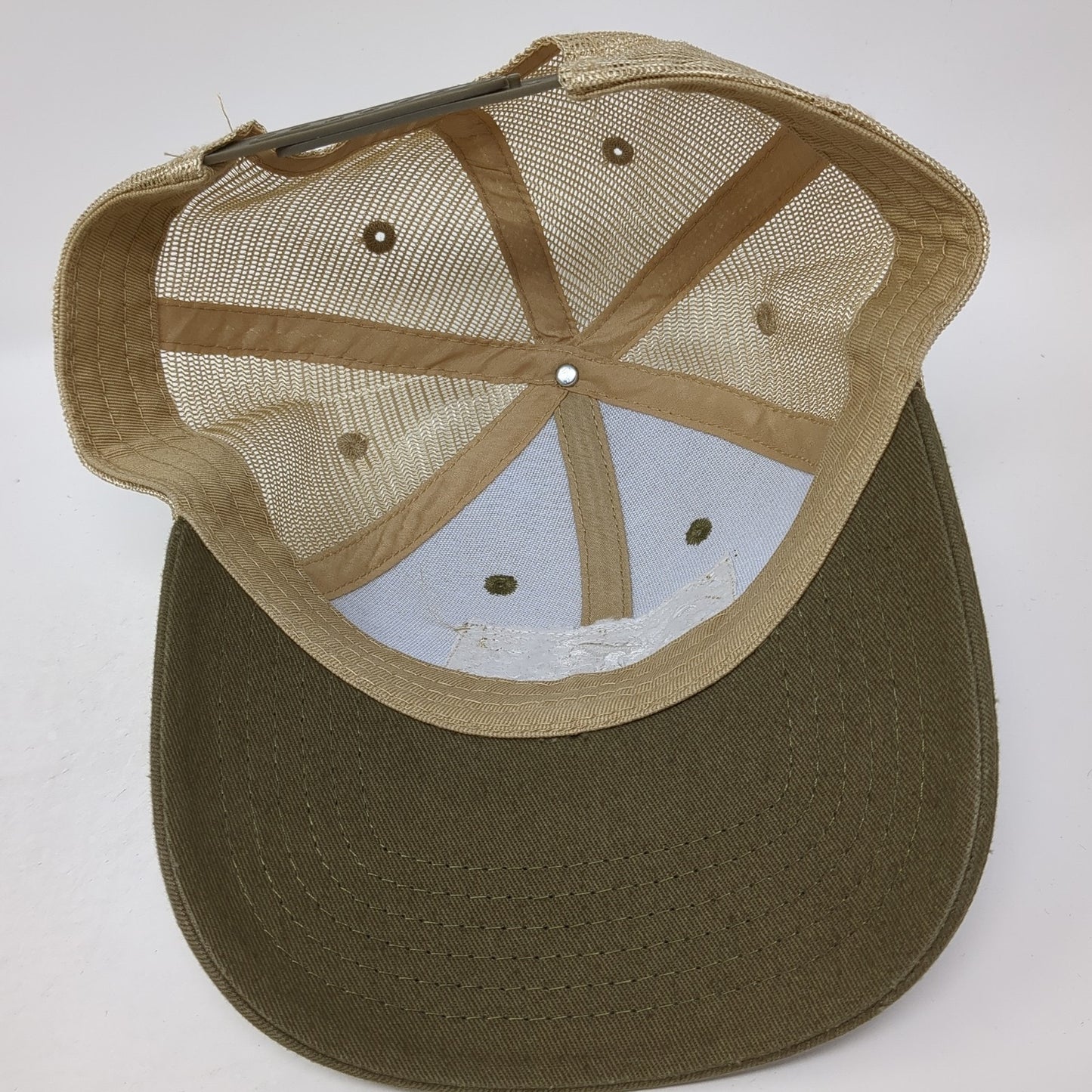 Bronco Patch Snapback Mesh Back Trucker Hat Brown One Size Adjustable