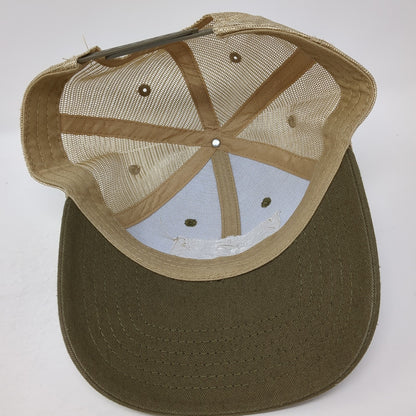 Bronco Patch Snapback Mesh Back Trucker Hat Brown One Size Adjustable