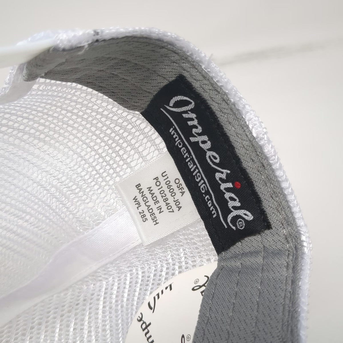 Imperial AJGA Gray Trucker Hat One Size Mesh Back Rope Recycled Fabric 3D Logo
