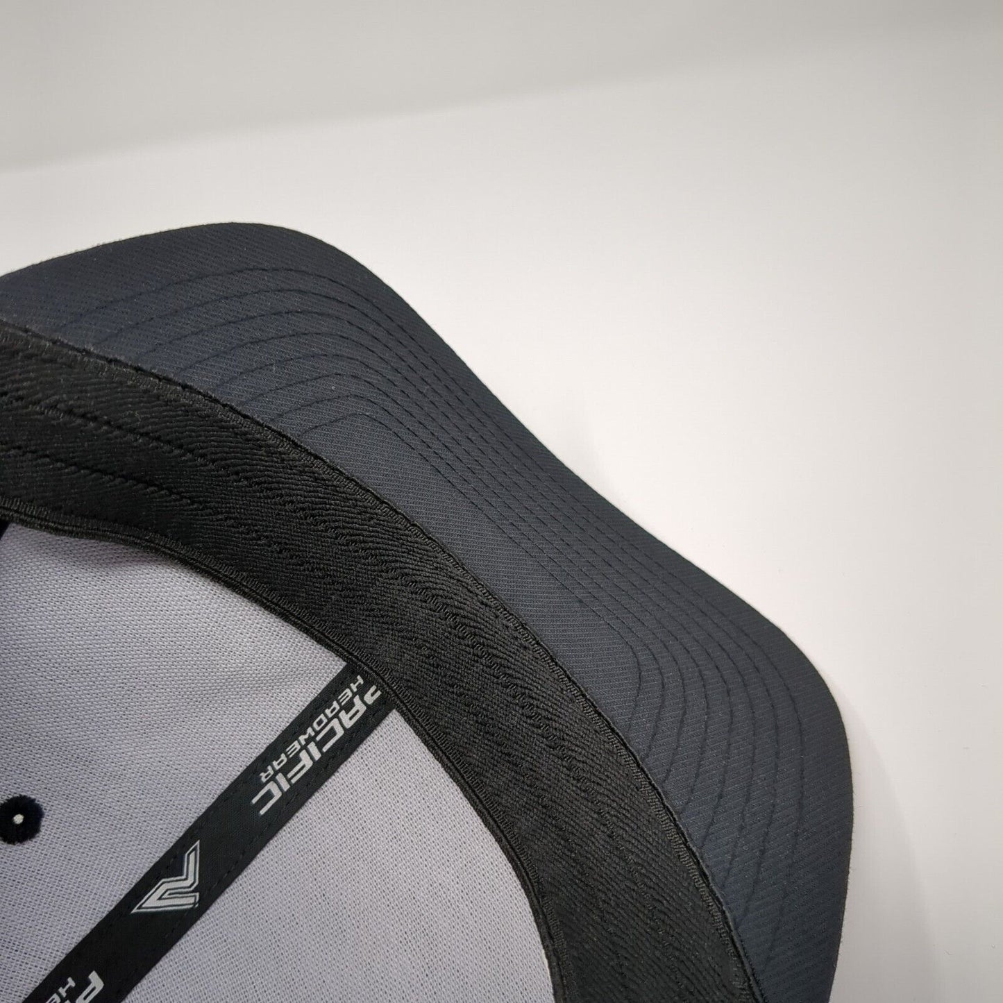 KC Fitted Trucker Hat Black 6 7/8-7 3/8 Pacflex Mesh Back Pacific Headwear