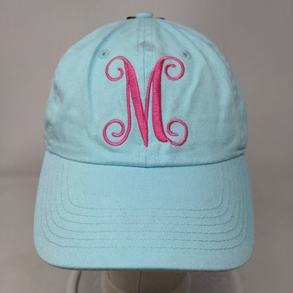 M Slideback Hat Blue OSFA Embroidered Letter Newhattan W/Tags