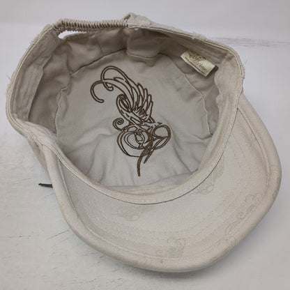 Virtus Apparel Army Cap Beige One Size Side Zipper Pocket Flourish Graphic Hat