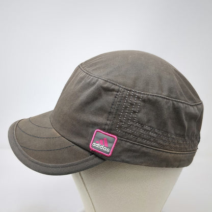 Adidas Army Cap Gray One Size Slideback Plaid Lining Pink Logo Adjustable Hat