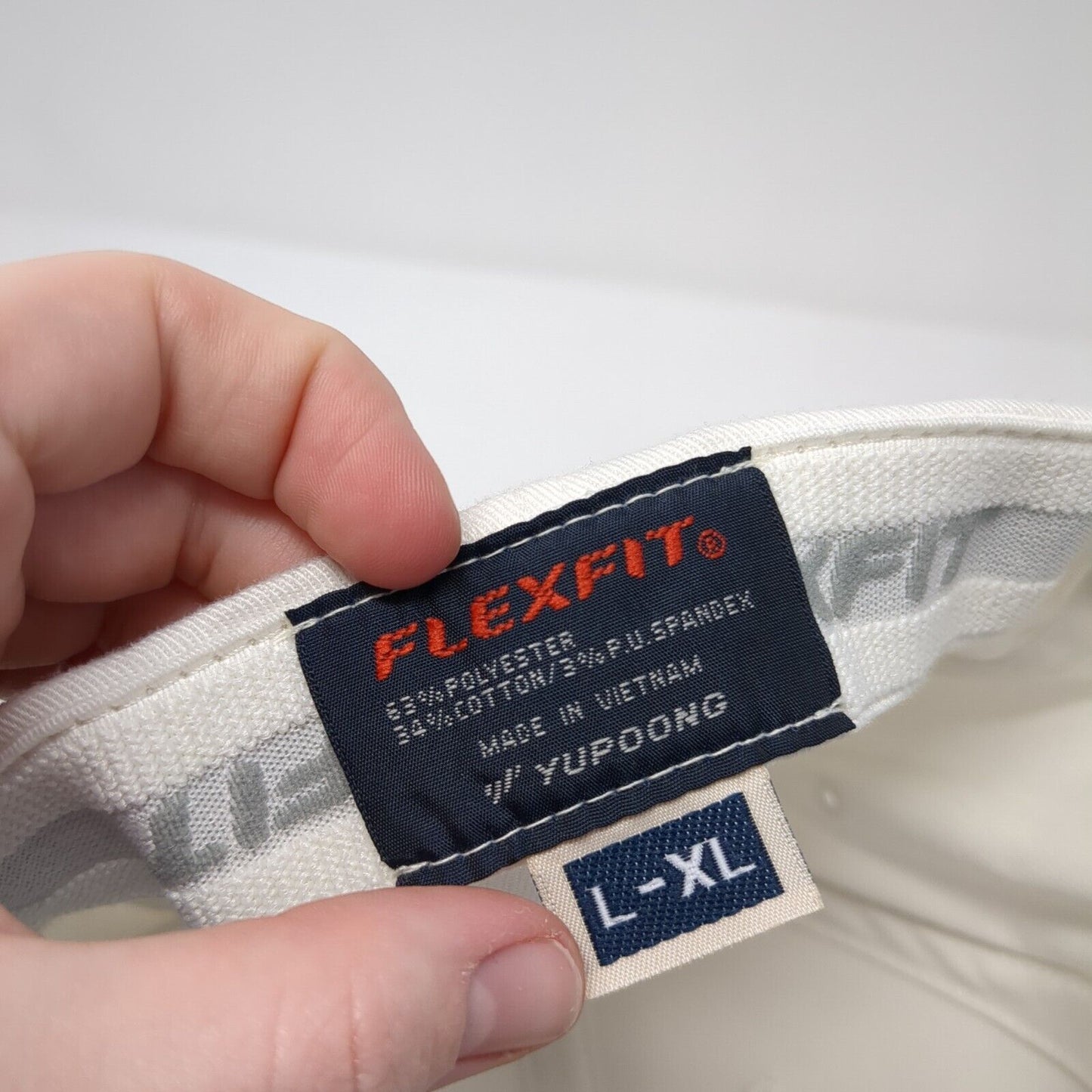 Edge Cup Champions 2021 Fitted Hat White L-XL Stretch Flexfit Flat Bill