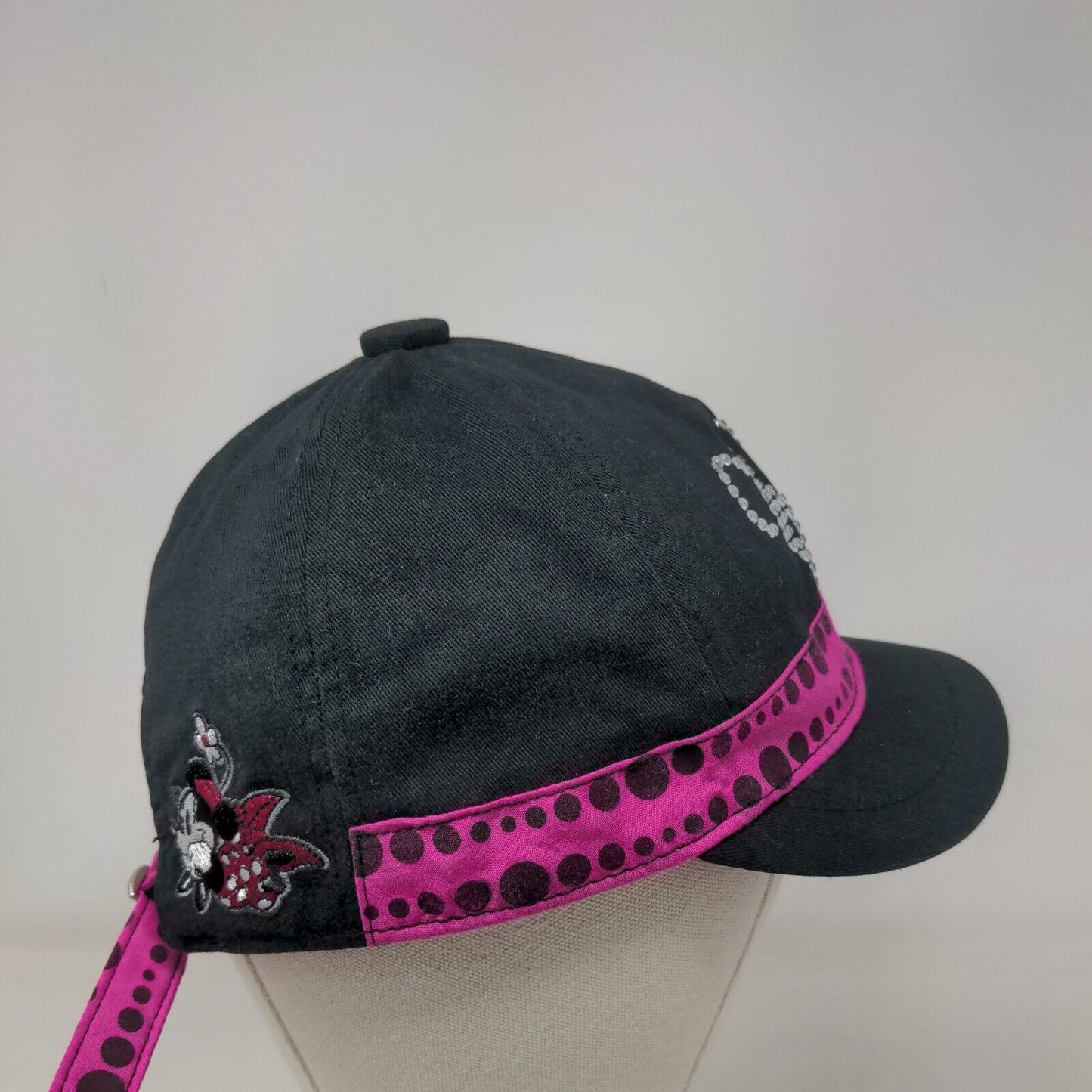 Disney Minnie Mouse Bling Slideback Hat Black Adult Short Brim