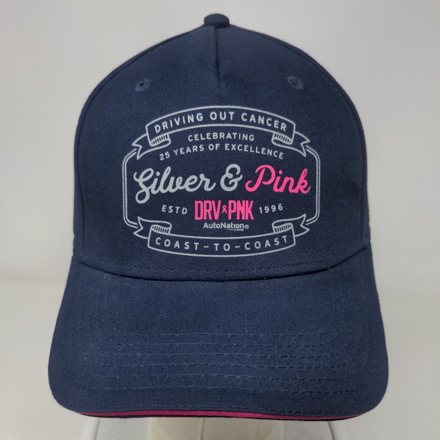 Driving Out Cancer Coast To Coast Auto Nation Strapback Hat Blue One Size