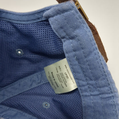LCEF Slideback Hat Blue One Size Adjustable Leather Strap Adams 6 Panel