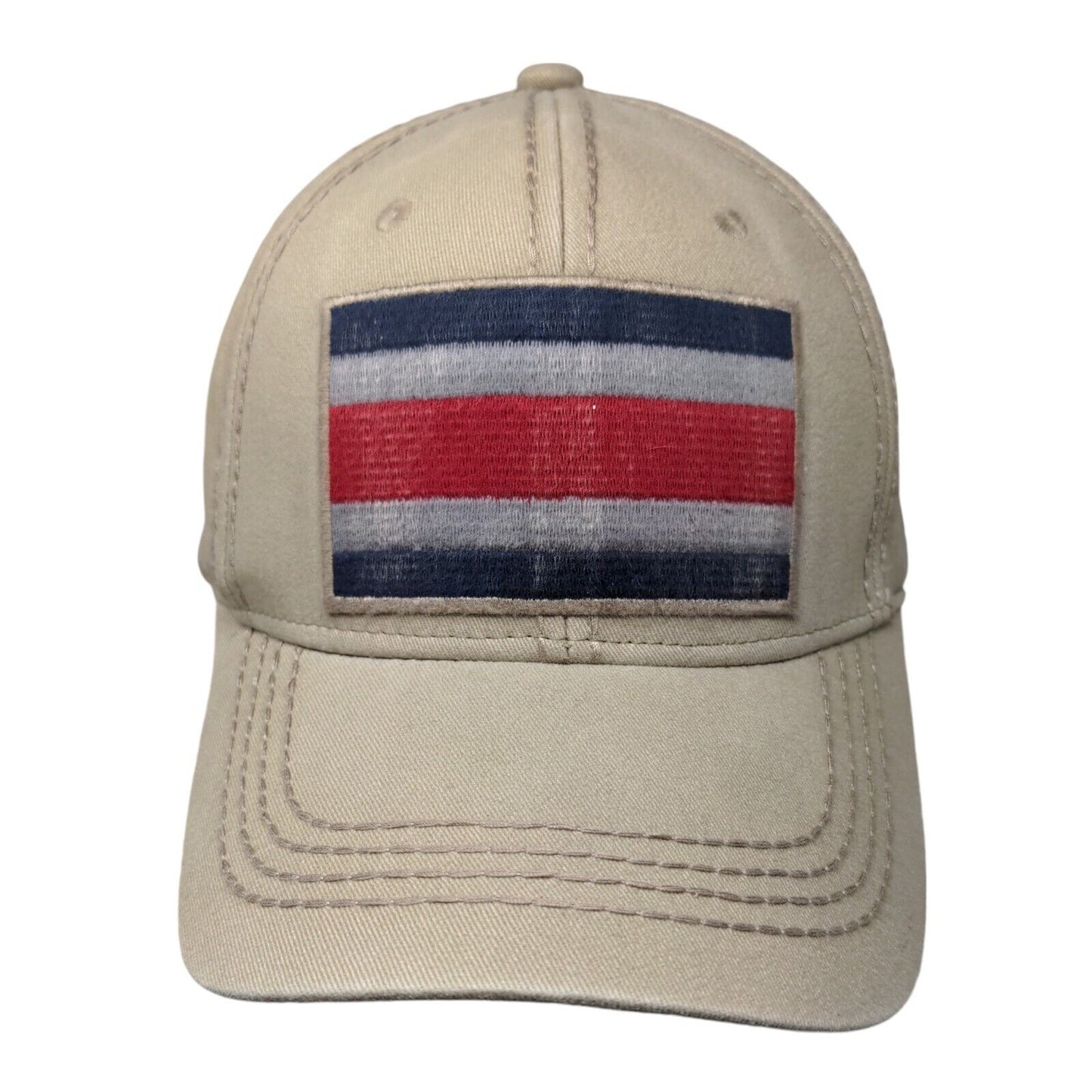 Flag of Costa Rica Patch Snapback Hat Tan OSFA Adjustable 6 Panel
