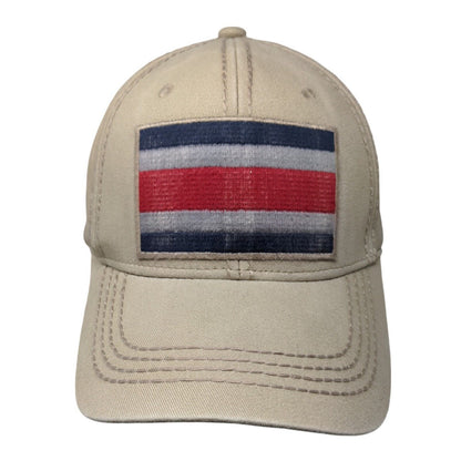 Flag of Costa Rica Patch Snapback Hat Tan OSFA Adjustable 6 Panel