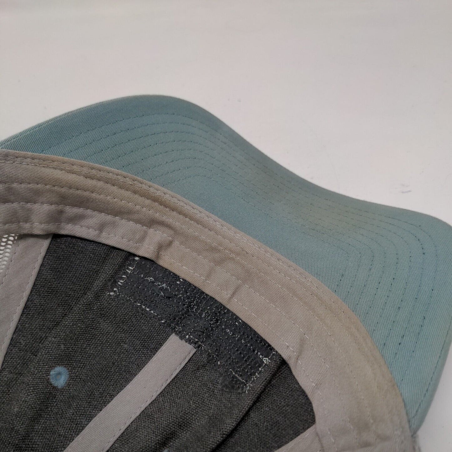 Smith Leather Patch Snapback Mesh Back Trucker Hat Blue M/L Colorblock