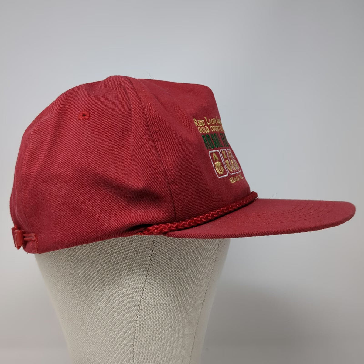 San Sun 5 Panel Red Hat One Size Rope Casino Royal Flush Club Elko Nevada Cards