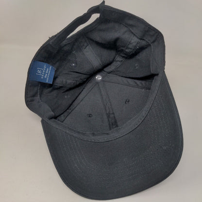 George Strapback Hat Black One Size Adjustable Vented Holes 6 Panel Blank