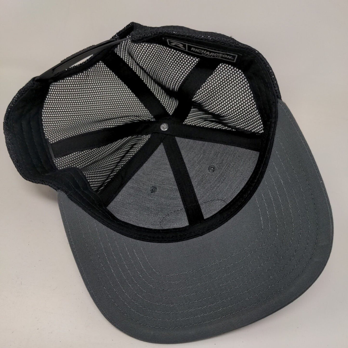 Richardson Snapback Mesh Back Trucker Hat Gray One Size Logo Patch