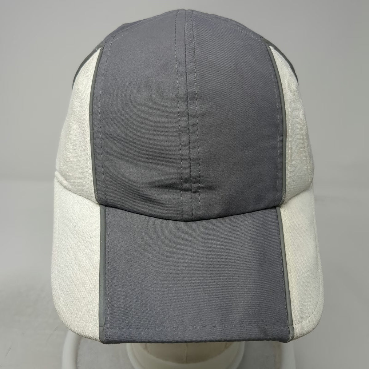 Athletic Works Baseball Cap Gray One Size Strapback Color Block Curved Brim Hat
