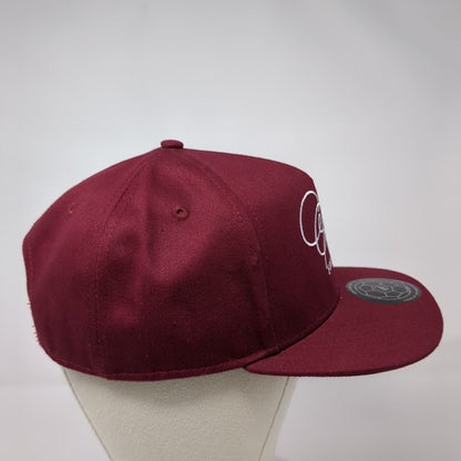 Crack Football Snapback Hat Red OSFA Solid Adjustable Embroidered