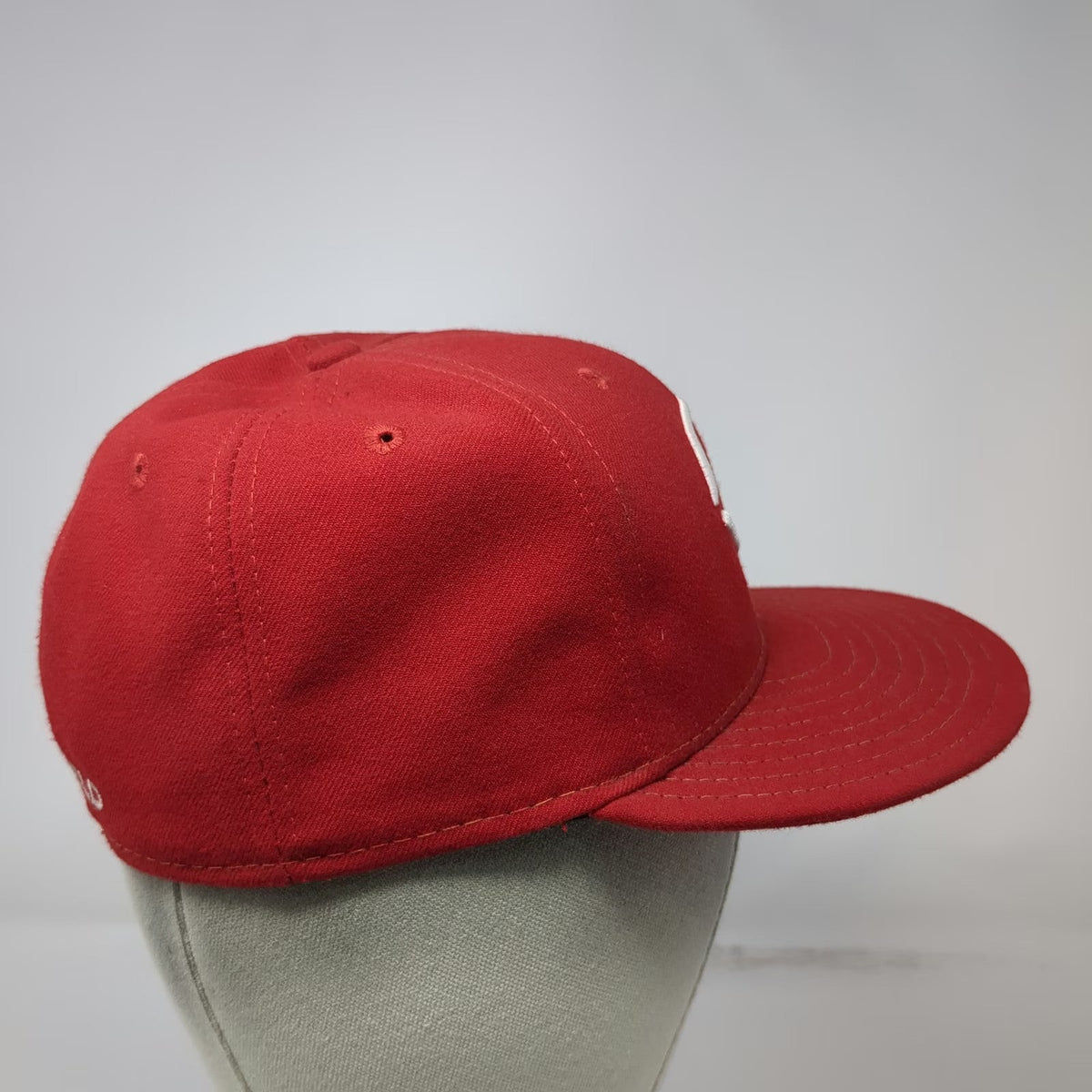 New Era EvoShield 59FIFTY Baseball Cap Red 7 Fitted Hat Flat Brim Sports Gear