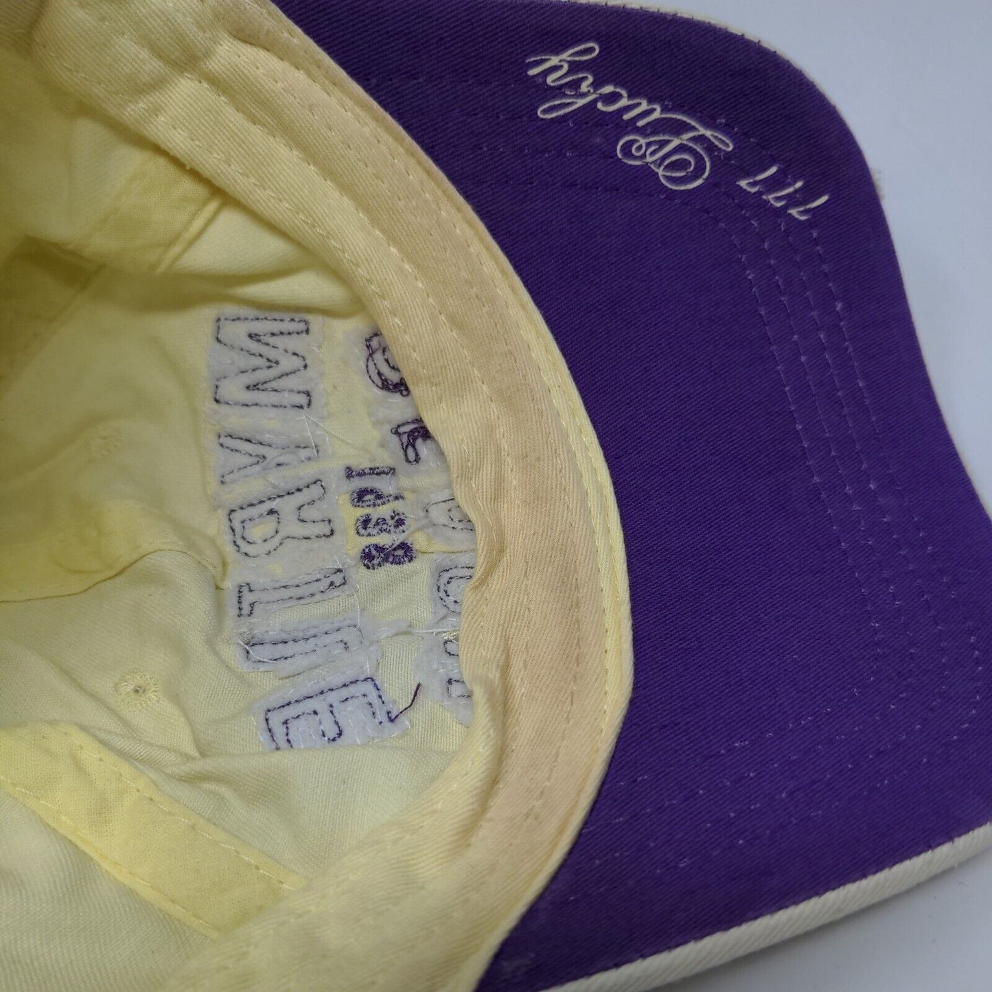 Myrtle Beach 1938 Slideback Hat Yellow OSFA Embroidered 777 Lucky Wings