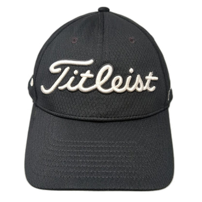 Titleist Baseball Cap Black XL Pro V1 FootJoy Performance Mesh Stretch Fit Hat