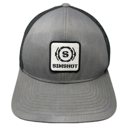 Pacific Headwear Simshot Trucker Hat Gray One Size Mesh Snapback Square Patch
