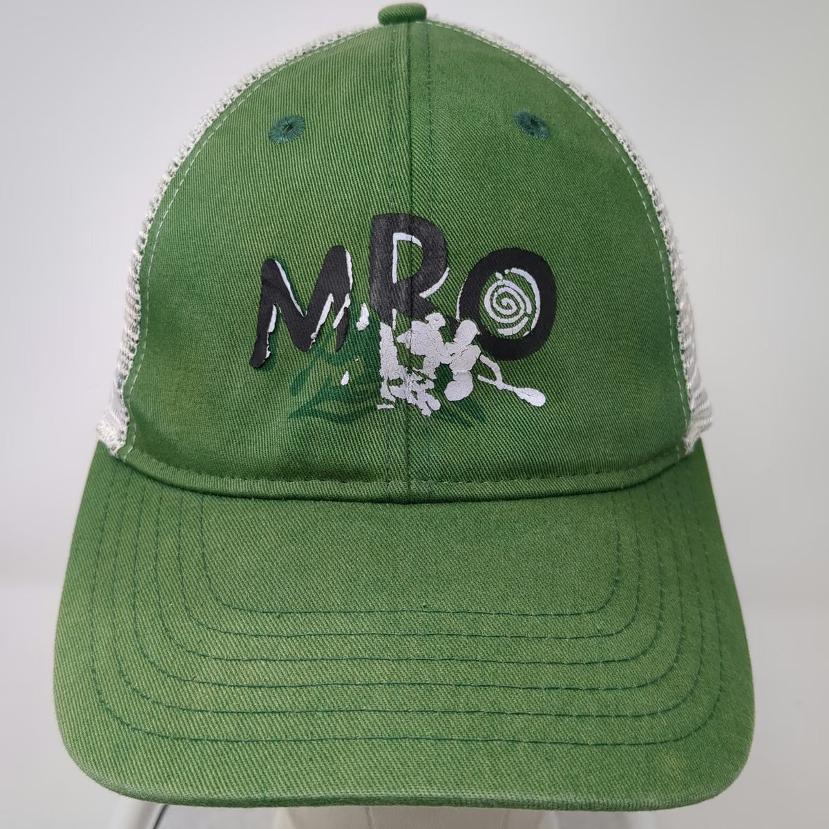 ML Authentic Headwear Baseball Cap Green One Size MRO Logo Mesh Strapback Hat