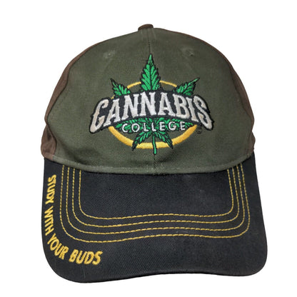Cannabis College Study With Your Buds Strapback Hat Multicolor OSFA Embroidered