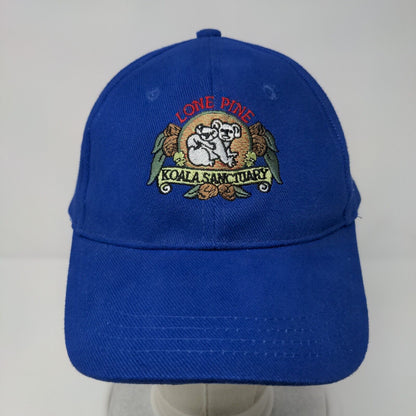 Lone Pine Koala Sanctuary Strapback Hat Blue OSFA Adjustable 6 Panel Cotton
