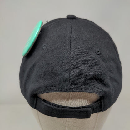 Starbucks Strapback Hat Black OS Adjustable Embroidered Vented Holes 6 Panel