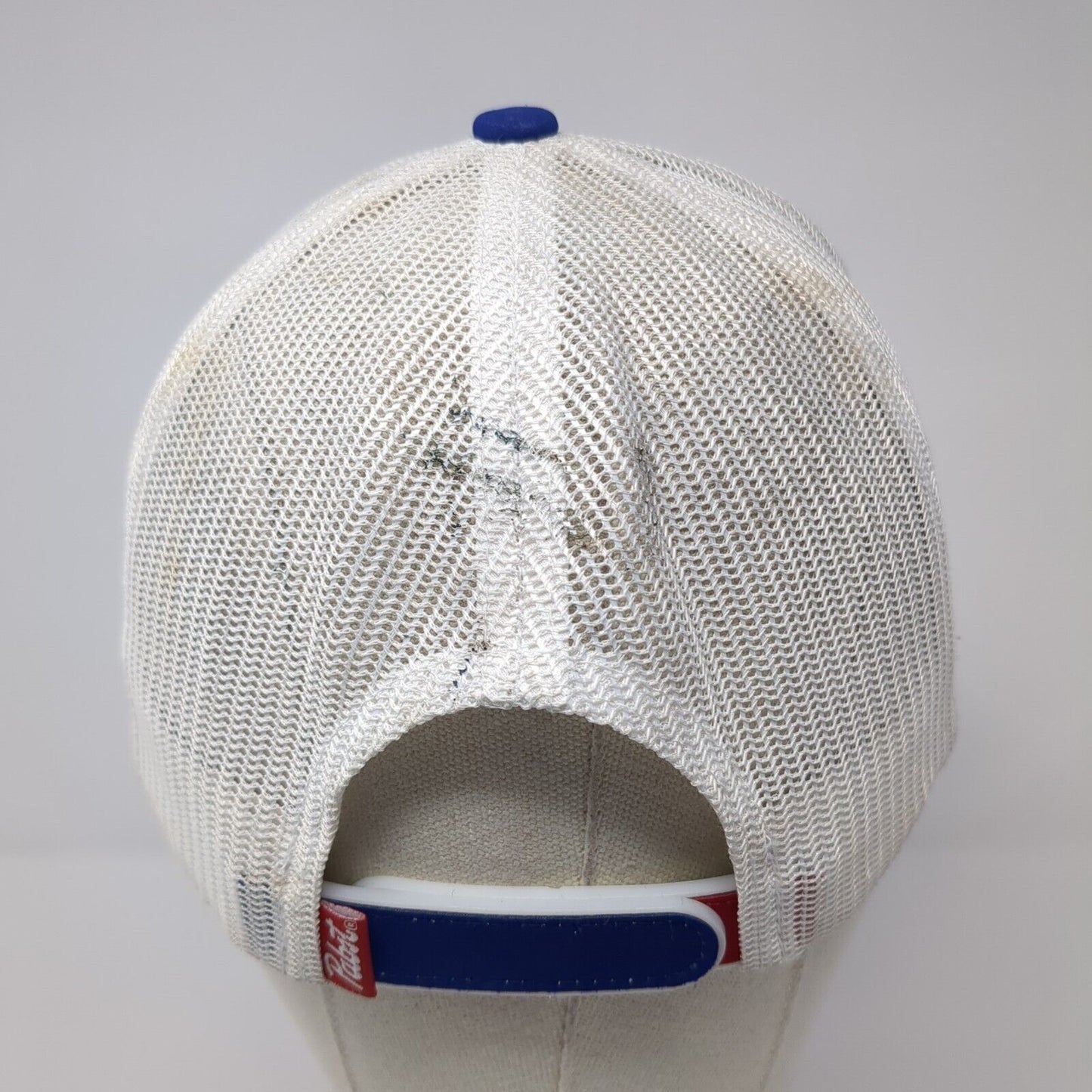 Pabst Blue Ribbon Strapback Trucker Hat Blue OS Adjustable Mesh Back Hooey