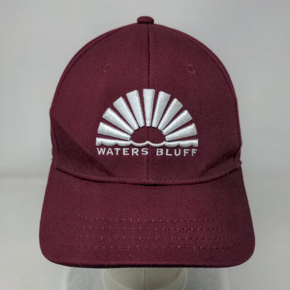 Waters Bluff Snapback Hat Red Burgundy One Size Embroidered 6 Panel