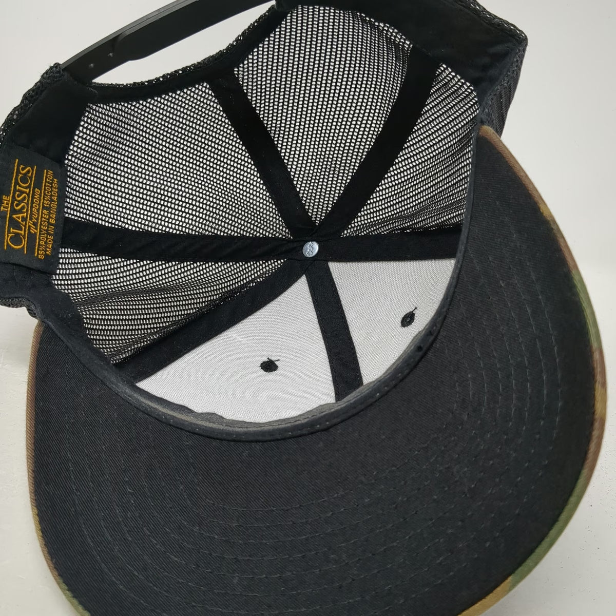 Yupoong Trucker Hat Green Black Camo One Size Mesh Snapback Entrepreneur Logo