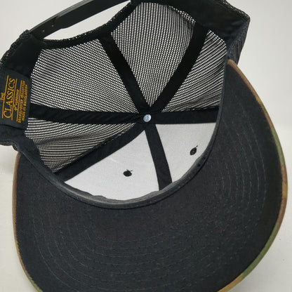 Yupoong Trucker Hat Green Black Camo One Size Mesh Snapback Entrepreneur Logo