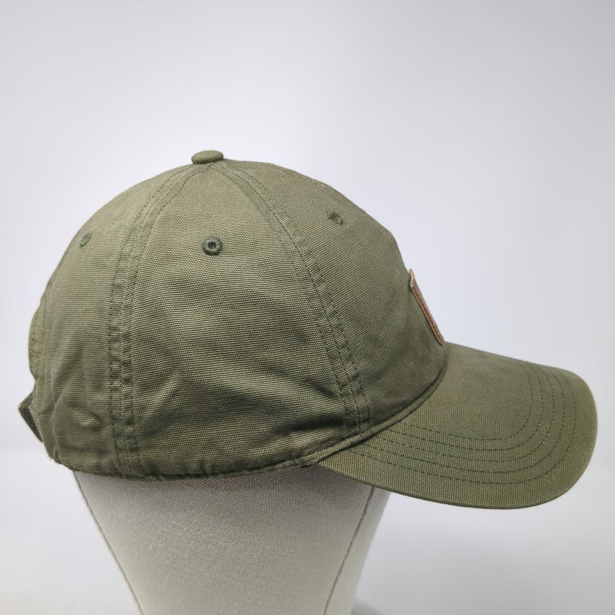 Carhartt Baseball Cap Green One Size Strapback Brown Patch Cotton Canvas Hat
