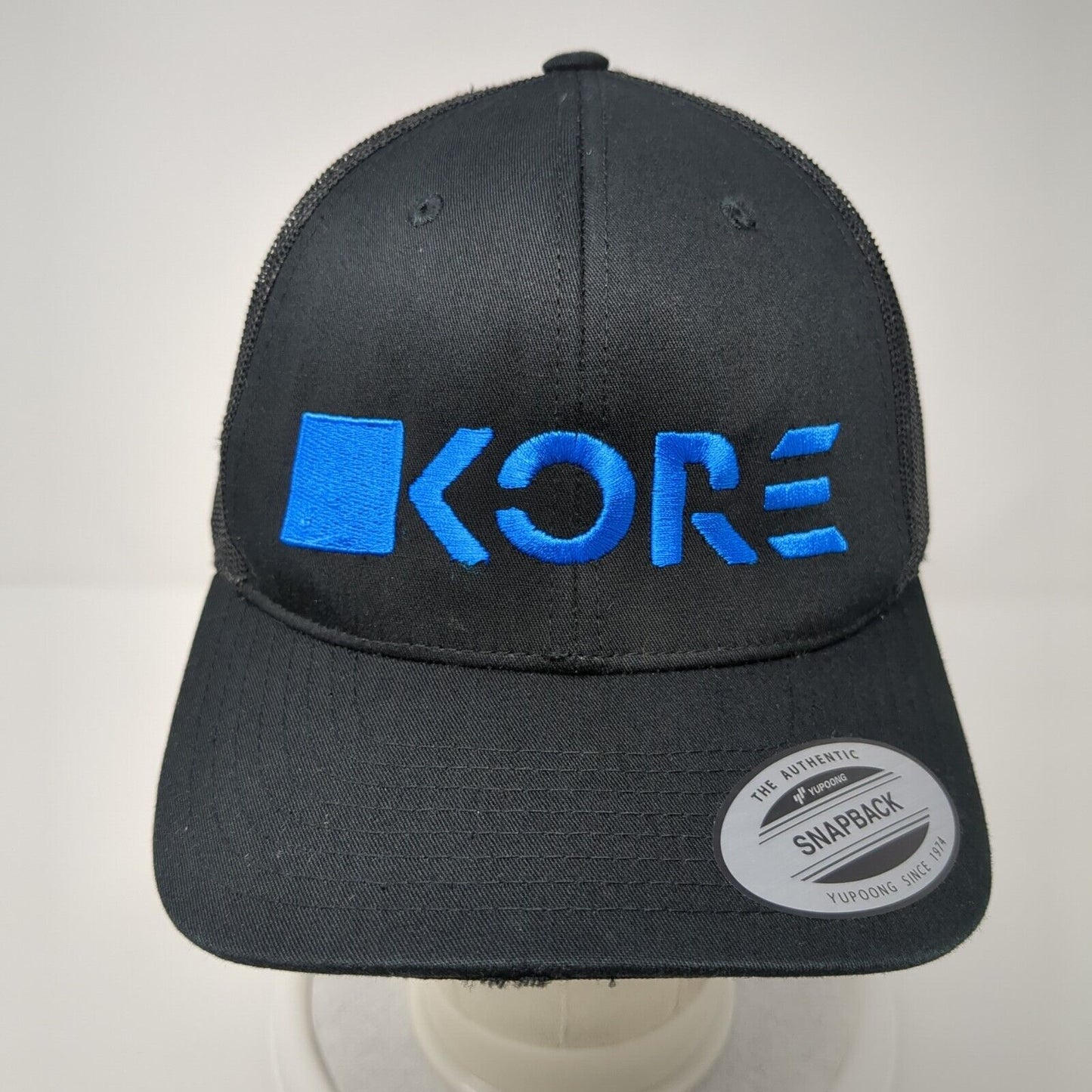 KORE Snapback Mesh Back Trucker Hat Black OSFA The Classics Yupoong