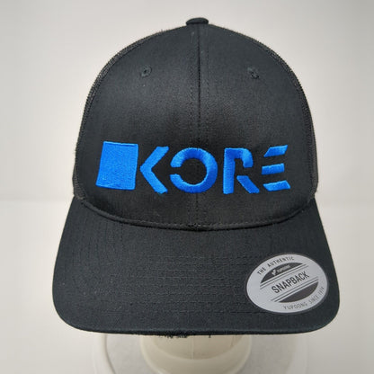 KORE Snapback Mesh Back Trucker Hat Black OSFA The Classics Yupoong