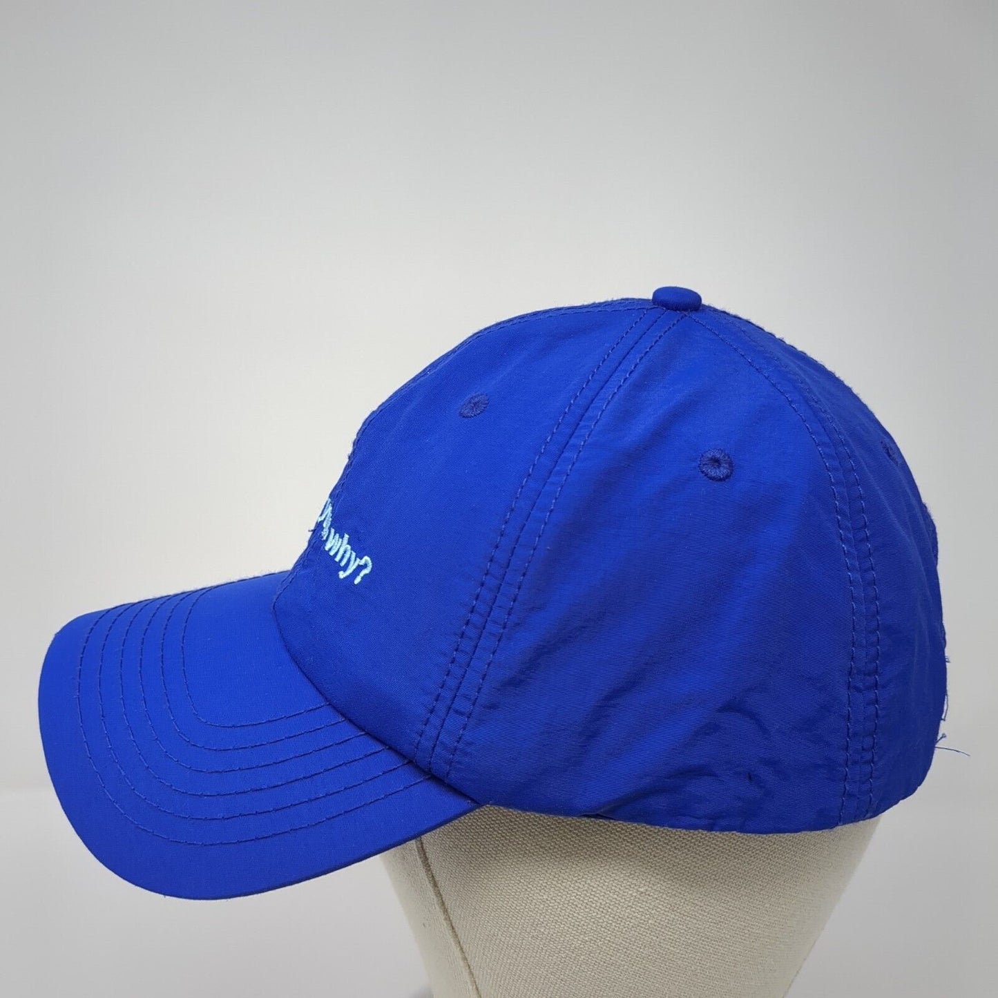 What's Your Why? Slideback Baseball Cap Blue OS Adjustable Embroidered Polyester